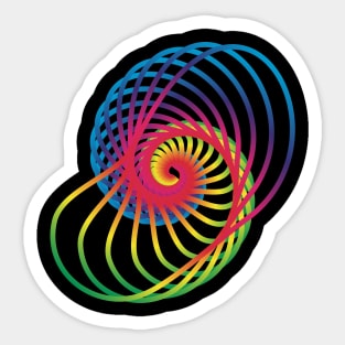 abstract multicolor spiral snail in black Sticker